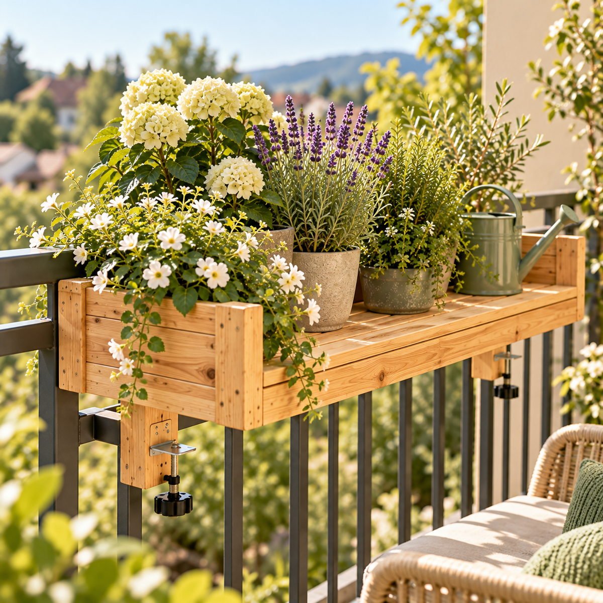 Balcony Railing Plant Shelf - view 2