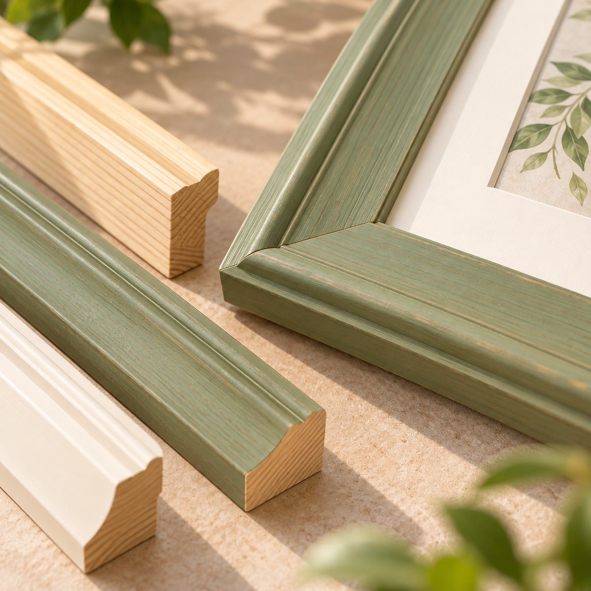 Custom Pine Picture Frames - close detail of the construction