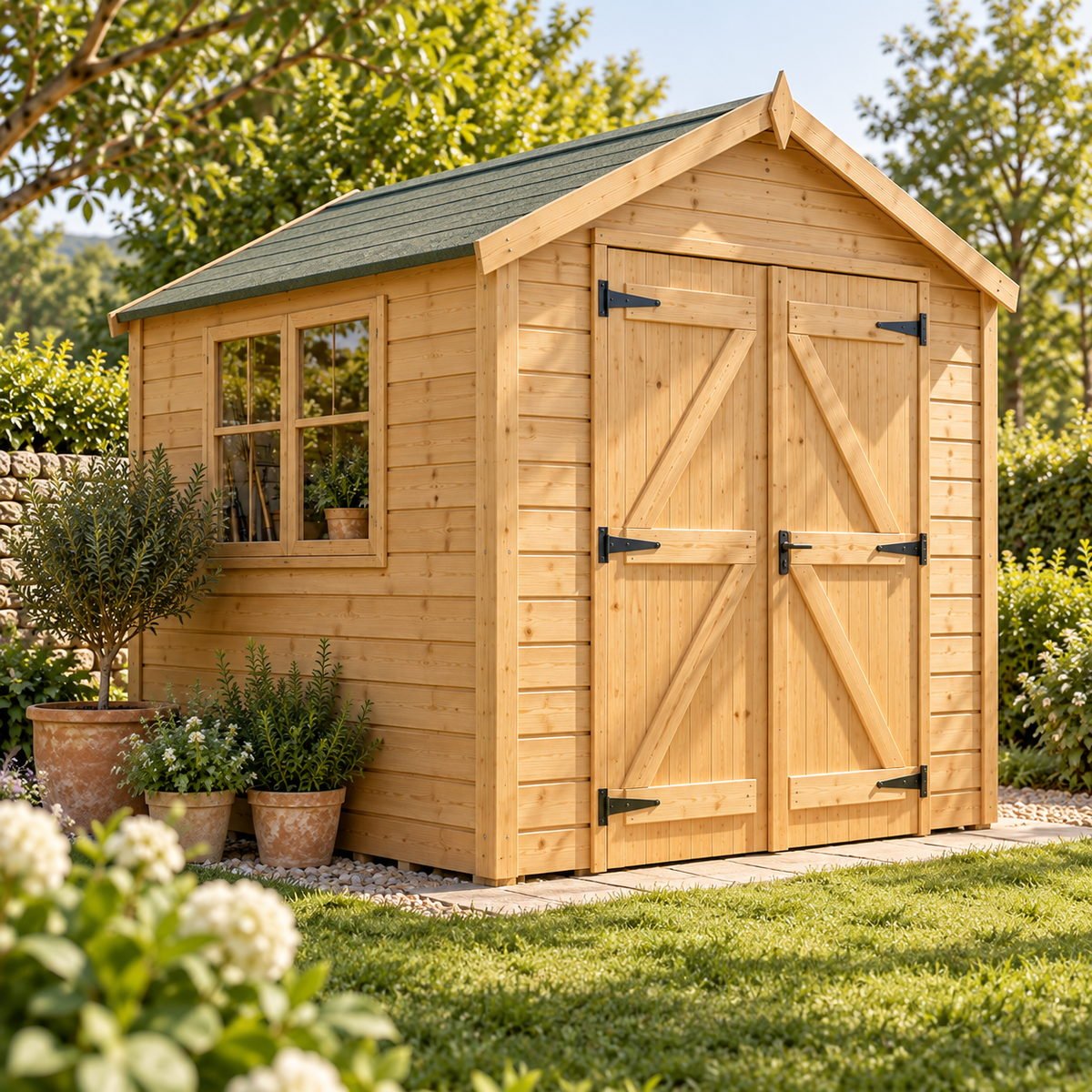 Apex Wooden Garden Storage Shed - view 1