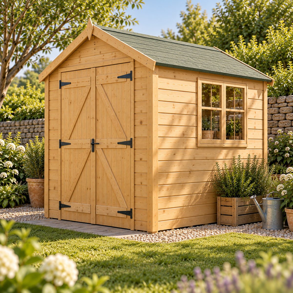 Apex Wooden Garden Storage Shed - view 2