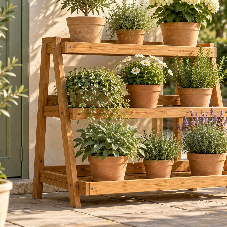 Tiered Solid-Wood Plant Stand - the range, side by side